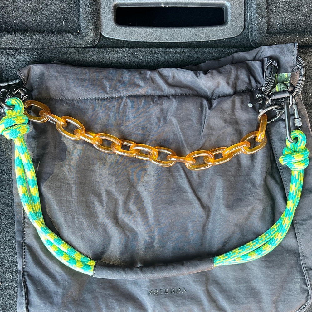 Rotunda Black Tote Bag with Green Accents